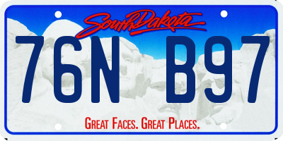 SD license plate 76NB97