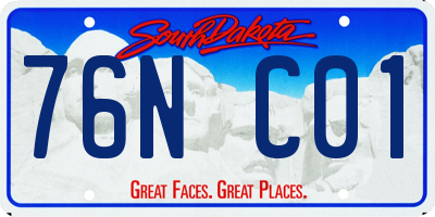 SD license plate 76NC01