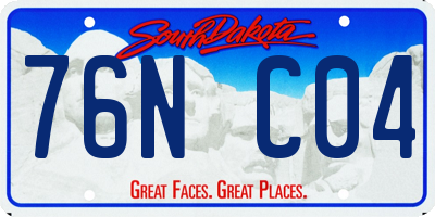 SD license plate 76NC04