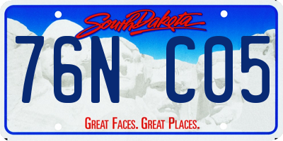 SD license plate 76NC05