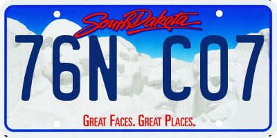 SD license plate 76NC07