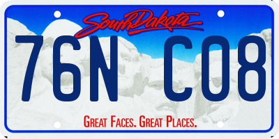 SD license plate 76NC08