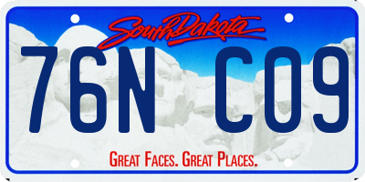 SD license plate 76NC09
