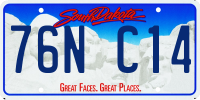 SD license plate 76NC14