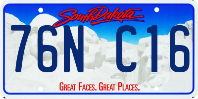 SD license plate 76NC16