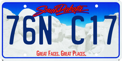 SD license plate 76NC17