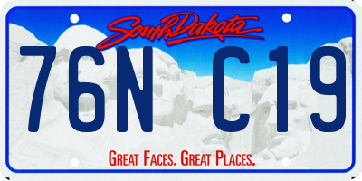 SD license plate 76NC19