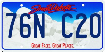 SD license plate 76NC20