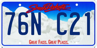 SD license plate 76NC21