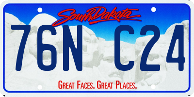 SD license plate 76NC24