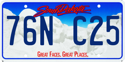 SD license plate 76NC25