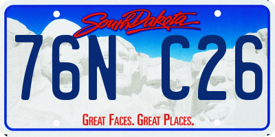 SD license plate 76NC26