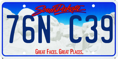 SD license plate 76NC39