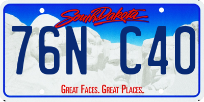SD license plate 76NC40