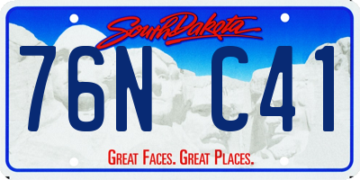 SD license plate 76NC41