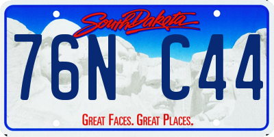 SD license plate 76NC44