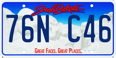 SD license plate 76NC46