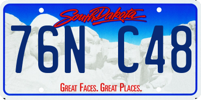 SD license plate 76NC48