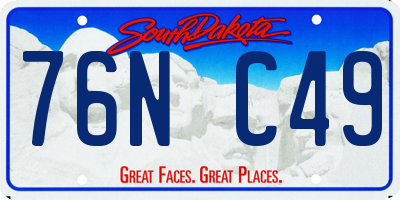 SD license plate 76NC49
