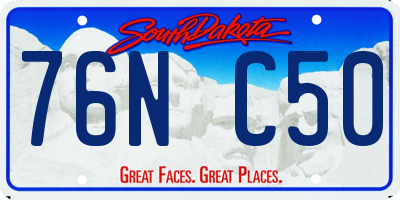 SD license plate 76NC50