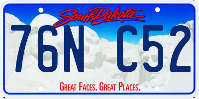 SD license plate 76NC52