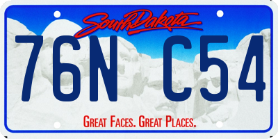 SD license plate 76NC54