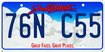 SD license plate 76NC55