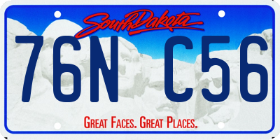 SD license plate 76NC56