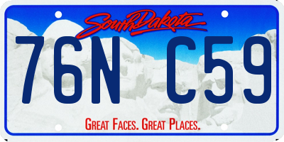 SD license plate 76NC59