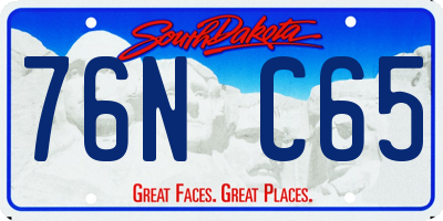 SD license plate 76NC65