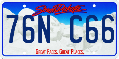 SD license plate 76NC66