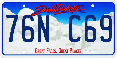 SD license plate 76NC69