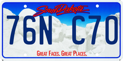 SD license plate 76NC70