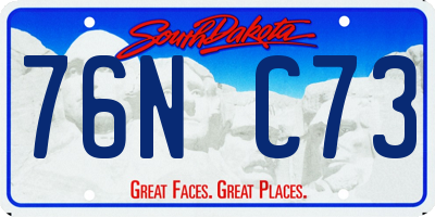 SD license plate 76NC73