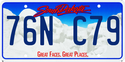 SD license plate 76NC79