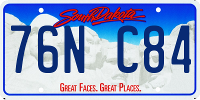 SD license plate 76NC84