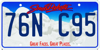 SD license plate 76NC95