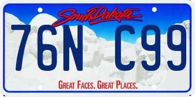 SD license plate 76NC99