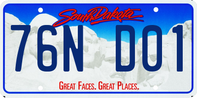 SD license plate 76ND01