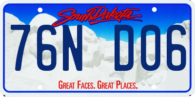 SD license plate 76ND06