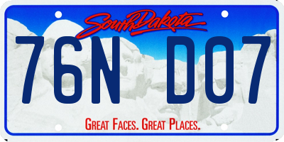 SD license plate 76ND07