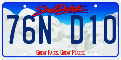 SD license plate 76ND10