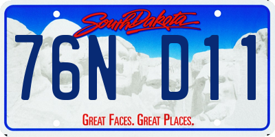 SD license plate 76ND11