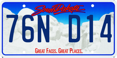 SD license plate 76ND14