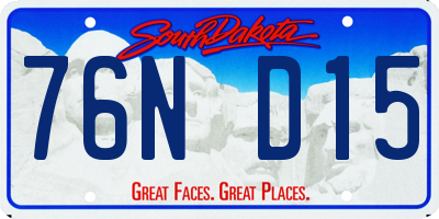 SD license plate 76ND15