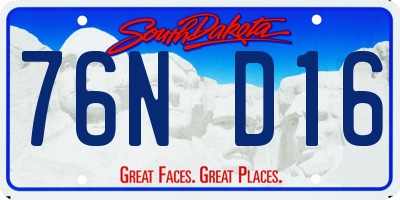 SD license plate 76ND16