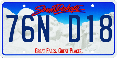 SD license plate 76ND18