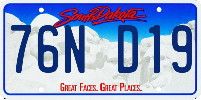 SD license plate 76ND19