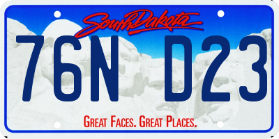 SD license plate 76ND23