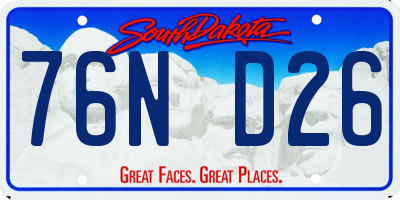 SD license plate 76ND26